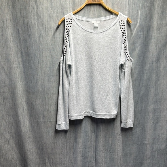 Vince Gray Embellished shoulder cutout long sleeve size XS - Picture 2 of 7